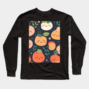 Sleepy Cute Peaches Long Sleeve T-Shirt